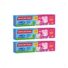 Kit 3 Creme Dental Peppa Pig Pasta de Dente Infantil Sem Flúor Higiene Bucal Crianças Sabor Suave