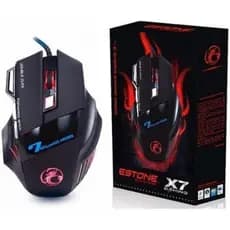 Mouse X7 Gaming E-Sports 7 Botões 2400dpi com Fio LED USB Óptico Alta Precisão Design Ergonômico RGB