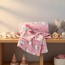 Manta com Naninha Hello Kitty Plush Super Macia Bebê Infantil Recém Nascido Presente Fofo Premium