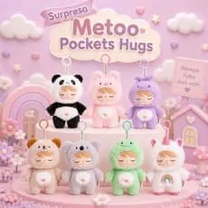 Mini Pelúcia Chaveiro Metoo Surpresa Pocket Hugs Animais Colecionáveis Brinquedo Infantil  Premium