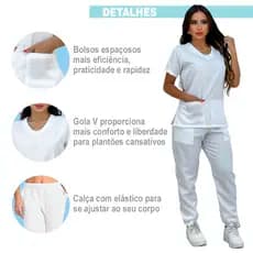 Scrub Hospitalar Unissex Não Amassa - Vestuário Profissional Confortável