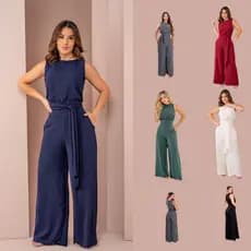 Conjunto Feminino Pantalona Social Calça Pantalona Blusa Regata Conjunto Feminino Luxo
