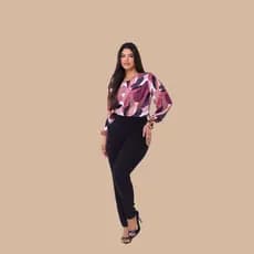Conjunto Social Feminino Calça Alfaiataria e Blusa  Manga Longa Elegante Formal Moda Evangelica