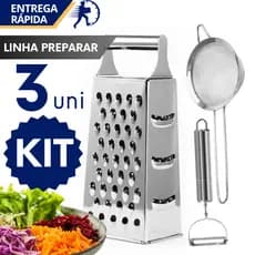Utensilios Cozinha Peneira Ralador Descascador Legumes para Descascar Ralar Peneirar em Inox