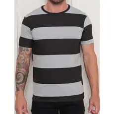 Camiseta listrado estampa uso fabrica Streetwear Camisa Masculina Unissex Flor 100% Algodão Blusa Masculina P M G GG