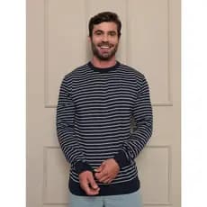 Suéter listrada masculino Premium padrão Passe o inverno com mais estilo e elegância.