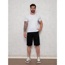bermuda 6 bolso masculina cargo sarja brim liso jeans tatica sem lycra de algodão reforçada
