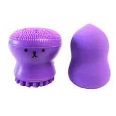 Kit Esponja Para Maquiagem + Esponja Polvo para Skincare Limpeza Massagem e Esfoliação