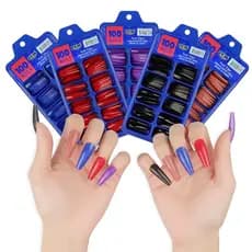 Kit c/100 / 24 Unha Postiça Bailarina Enfeite Glitter Zem Acrigel Encapsuladas Art Nail Designer