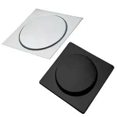 Kit Ralo Inteligente Click 10x10 15x15 Cm Inox Banheiro Lavabo Veda Cheiro Preto Fosco