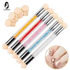 Caneta De Unhas Acrílica Dupla Ponta Esponja Gradiente Nail Art Manicure Pedicure