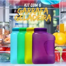 Kit 6 Garrafa De Geladeira 2L Plástico Com Tampa Resistente Cozinha Água Suco Domestico Colorida