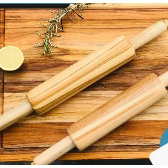 kit 2 Rolo Madeira Para Massa Macarrão Pizza Pão Oferta Bar Restaurante Padaria Confeitaria Pastel Pastelzinho Doméstico Cozinha