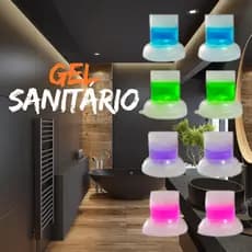 Kit Gel Sanitário Aplicador Colorido Desodorante Gel Fragrância Higiene e Limpeza Banheiro Aroma