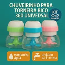 kit 2 Chuveirinho Torneira 360 Universal Quintal Pia Arejador Retrátil flexível Lavatório Extensor