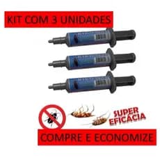 Kit 3 / 5 Gel Mata Barata Caseiras 10g Seringas Plásticas Cozinha para combater