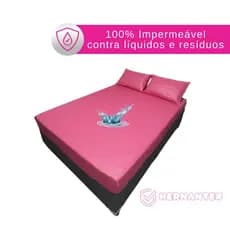 Capa Impermeável Colchão Casal com Elástico + 2 Capas de Travesseiro