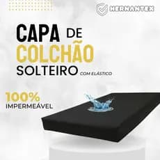 Capa Black de Colchão Solteiro Impermeável Hospitalar Antialérgica com Elástico