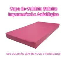 Capa Pink Impermeável Colchão Solteiro Antialérgica com Elástico
