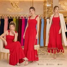 Vestido Feminino Longo de Alças ajustáveis Lastex Elegante Verão/Inverno DUNA PREMIUM ENVIO IMEDIATO