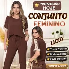 Conjunto Feminino Elegante calça + Blusa Premium Cintura Alta Moda invierno 2026 ENVIO IMEDIATO 2pcs