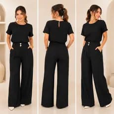 Conjunto Feminino LINHAO EXECUTIVO SOFISTICADO SOCIAL Luxo BLUSA E PANTALONA GROSSA ENTREGA RAPIDA