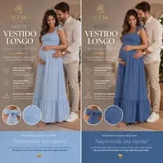 Vestido Longo Feminino / Gestante / Duna Premium vestido de maternidade confortável envio imediato