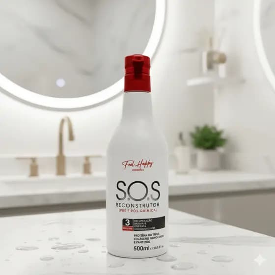 Máscara Anti Emborrachamento Reconstrutor Sos 3 Minutos 500ml Feel Happy
