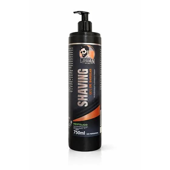 Shaving gel Logan 750ml Transparente com Colágeno – Coco & Menta | Uso Profissional