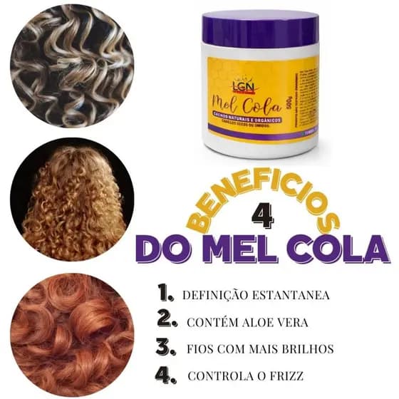 Mel cola para cachos naturais e ôrganicos 500g - LGN Barber