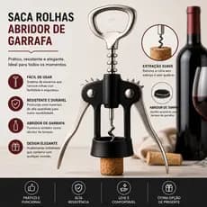 Saca Rolha Abridor de Garrafas Manual Santiago Em Inox para Vinho e Cerveja - fácil de usar