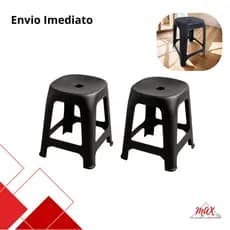 Kit com 2 Banquetas plástica banco resistente suporta até 150 kg