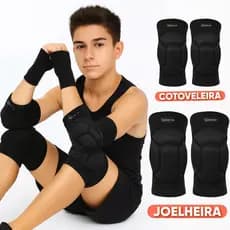 Cotoveleira e Joelheira Master Infantil Juvenil Goleiro Patins Skate