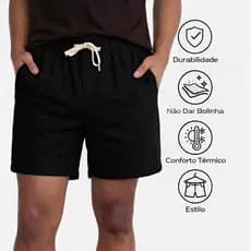 Short em Linho Mauricinho Com 2 Bolsos Frontais Bermuda Casual Adulto Masculino premium