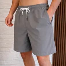 Short Bermuda Masculina Poliamida Esportiva Leve Academia Corrida Com Bolsos e Ajuste em Cordão