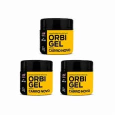 Kit 3 Odorizador Cheirinho Carro Novo 55g Orbi Para Carro Veículos Ambientes Longa Duração