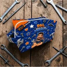 Presente Para Pai Necessaire Dia dos Pais Masculina com Tema Ferramentas e Frase Faz Tudo Favorito