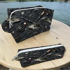 Necessaire Bolsa Organizadora Personalizada Tema Pesca Masculina Porta Objetos Pescador Viagem Premium