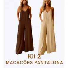 kit 2 Macacões Pantalona bolso