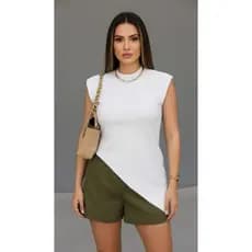 Blusa Muscle Tee Assimétrica 100% algodão