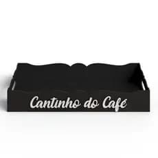 Bandeja Com Alça Para Servir Café Chá Decoração Cantinho Do Café Mdf