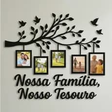 Quadro Decorativo Sala Porta Retrato Fotos Família Mdf
