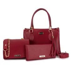 Kit Bolsas femininas 3 Pçs Bolsa Media + Bolsinha Balada + Carteira