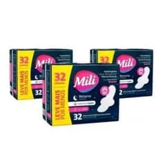 Absorvente Mili Noturno Com Abas Suave 32unidades Kit com 3 unidades
