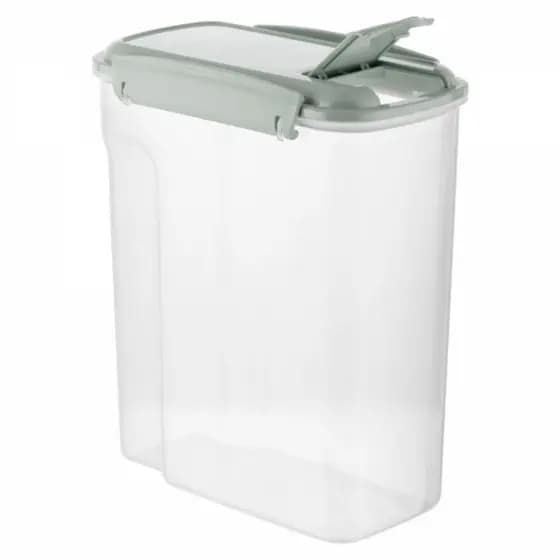 Pote Hermético para Alimentos Clink com Abertura e Tampa Vedaçao Retangular de Plástico 2450ML Verde Água