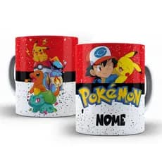 Caneca Porcelana Personalizada Pokemon Pokebola 325ml Com Nome