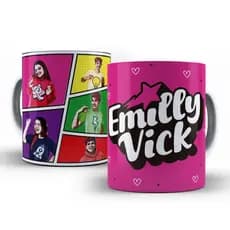 Caneca Porcelana Emilly Vick Rosa Youtuber 325 ml