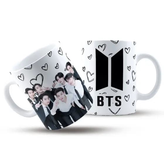 Caneca Porcelana Personalizada Bts Army Bangtan Boys Kpop 325ml