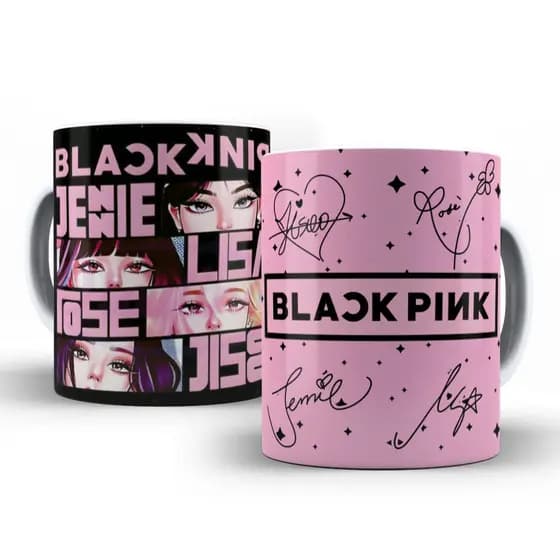 Caneca Porcelana Blackpink Kpop Lisa Jennie Jisoo Rose