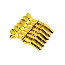 Kit 6 Presilhas Pregador Crocodilo Dourado Profissional Para Cabelo e Penteado Para Cabeleireiro